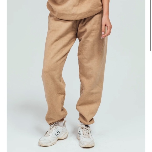 Less is More sweats SET XL sweatshirt sweatpants LessisMore tan lounge embroider - Picture 11 of 16